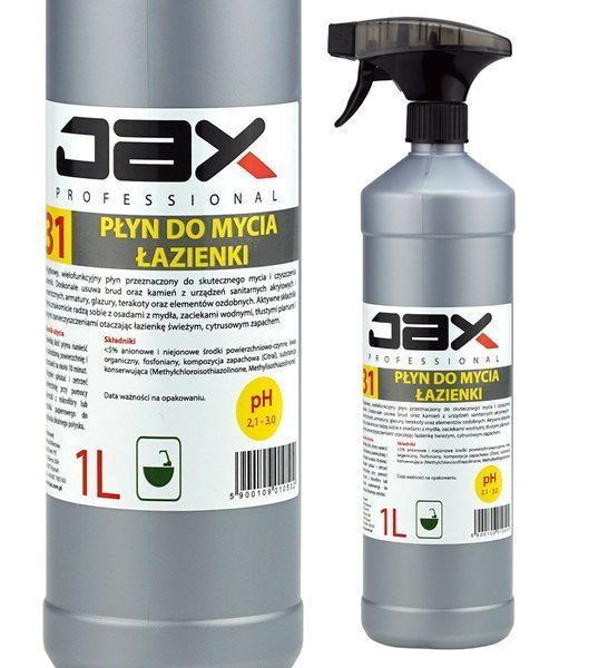 JAX31 1L - płyn do mycia łazienki usuwa brud kamień