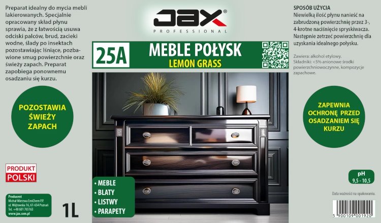 JAX 25A 1L Płyn do mebli z połyskiem