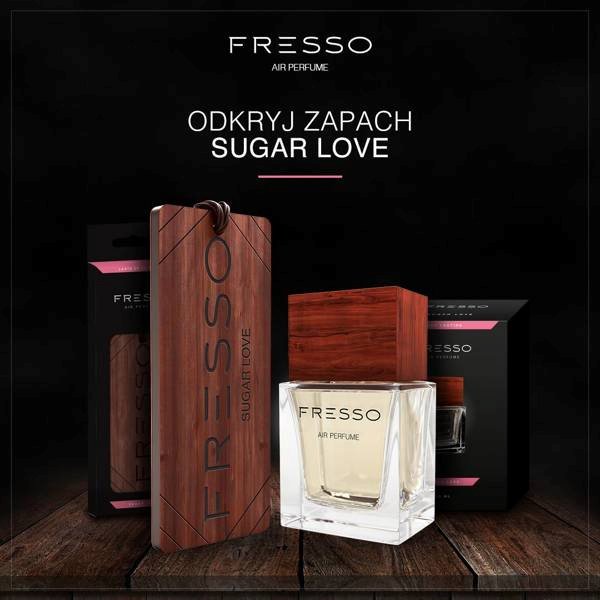 Fresso SUGAR LOVE - drewniana zawieszka + perfumy do auta
