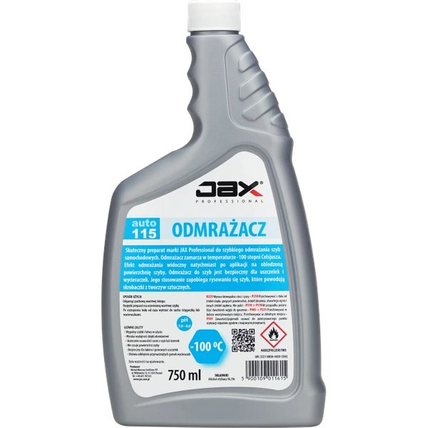 JAX 115 Odmrażacz 750ml - płyn szybko roztapia lód z szyb