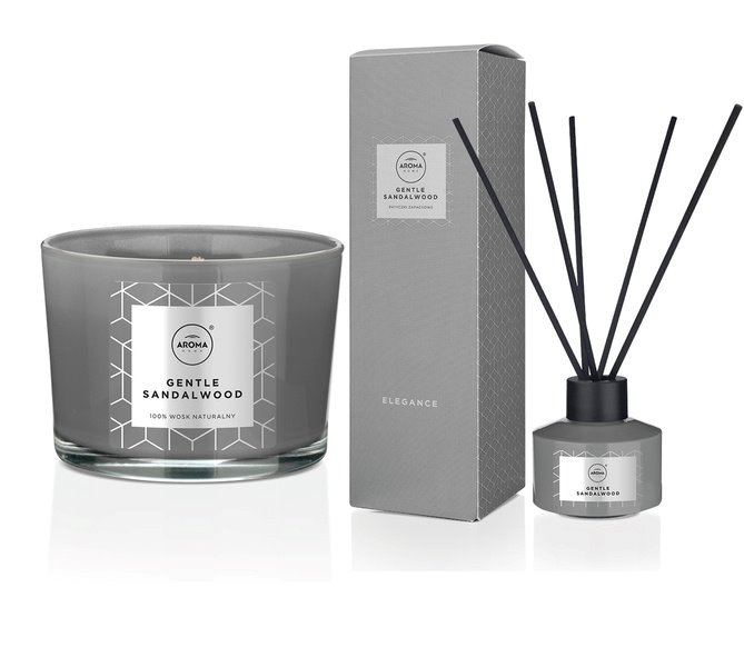 Aroma Zestaw Patyczki zapachowe + Świeca - Gentle Sandalwood