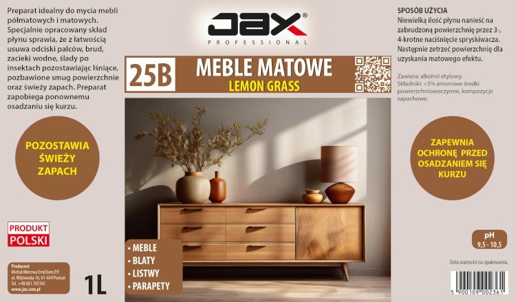 JAX 25B 1L płyn do mebli mat