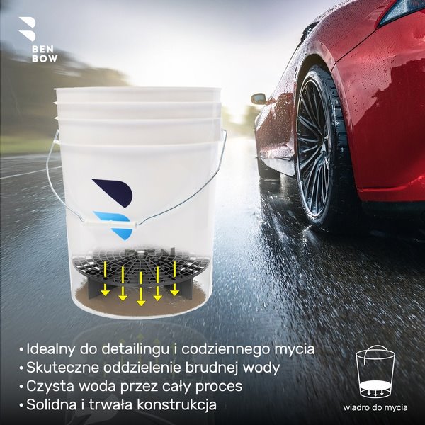 BenBow Wiadro detailingowe białe 20L + separator