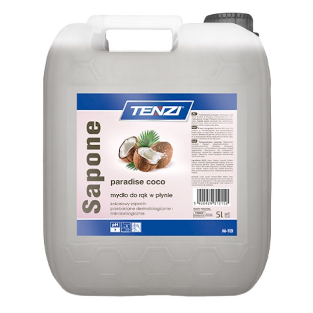 TENZI SAPONE PARADISE COCO (białe) - Mydło w płynie o zapachu kokosowym - 5L