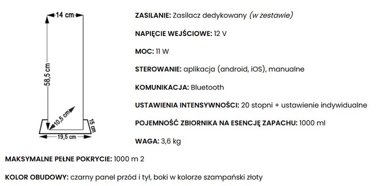 Kala iFresh TOWER - dyfuzor zapachowy stylowy wydajny hotele