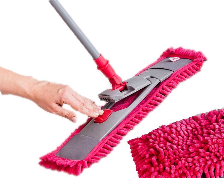 York Mop SALSA 43cm - płaski z mikrofibry różowy