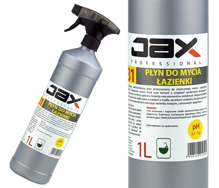 JAX31 1L - płyn do mycia łazienki usuwa brud kamień