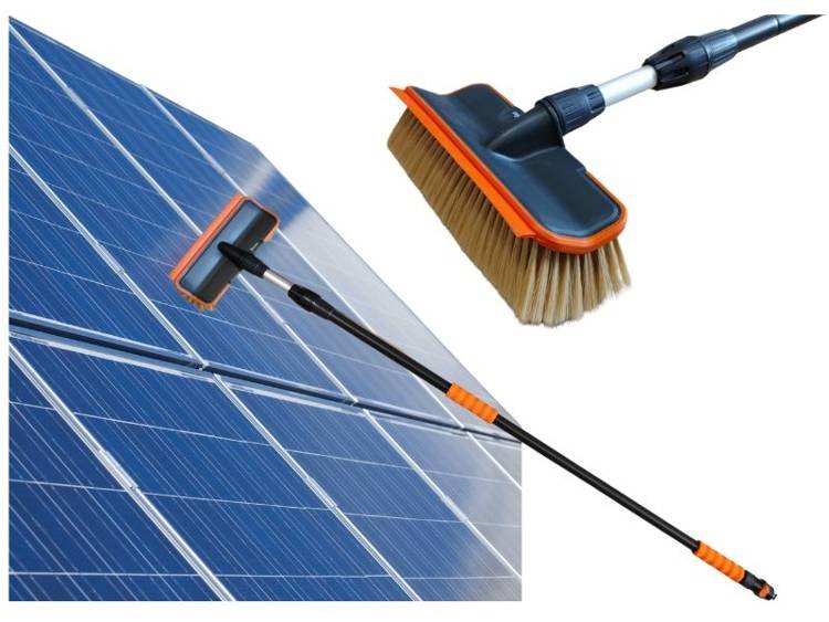 Szczotka teleskopowa do paneli solarnych do 3m NAROŻNA