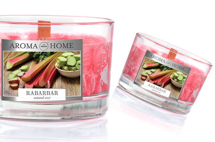 AROMA Świeca Zapachowa Świeczka 115g RABARBAR
