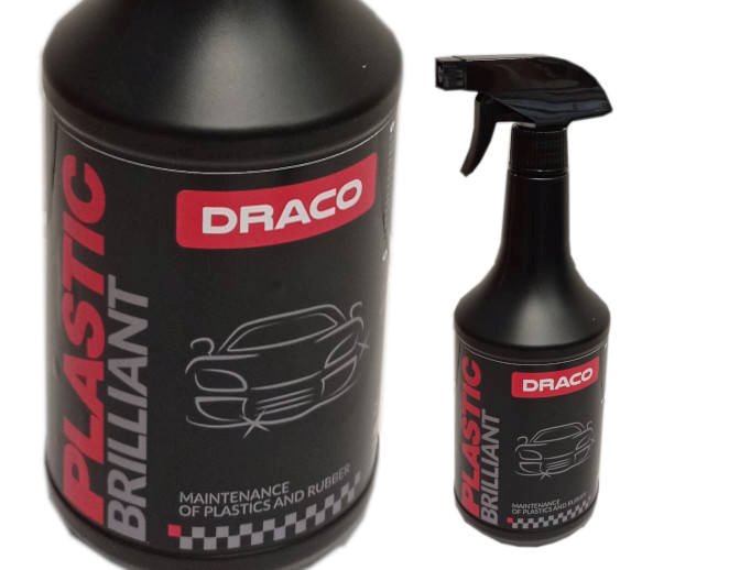 Zestaw Gąbka + Draco PLASTIC Brilliant - pielęgnacja tworzyw
