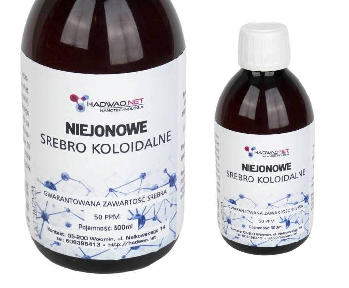 HaDwaO NanoAg 300ml - niejonowe nano srebro koloidalne 50ppm