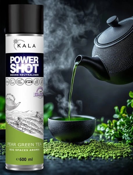 Kala POWER SHOT Pear Green Tea 600ml - odświeżacz powietrza