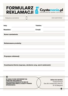 Formularz reklamacji