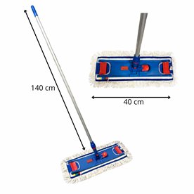 Profesjonalny mop przemysłowy 40 cm kij + stelaż + mop
