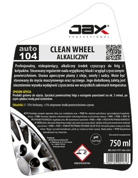 JAX 104 Clean Wheel 750ml - płyn czyszczący felgi aluminium