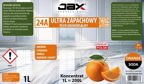JAX 24A 1L ORANGE ULTRA - koncentrat zapachowy uniwersalny