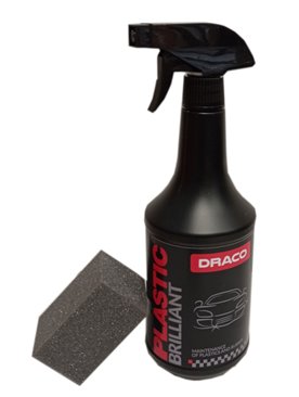 Zestaw Gąbka + Draco PLASTIC Brilliant - pielęgnacja tworzyw