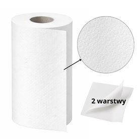 Miękki biały ręcznik papierowy w rolce Mini 65 M Perforowany KAREN