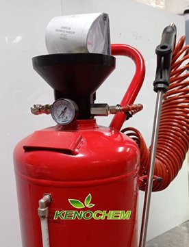 Mobilny zbiornik natrysku chemii metalowy 24L na kółkach