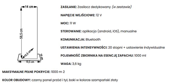 Kala iFresh TOWER - dyfuzor zapachowy stylowy wydajny hotele