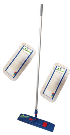 Zestaw: Uchwyt mopa na magnes 50cm + kij 140cm + 2x mop