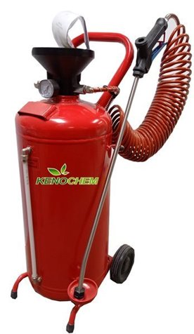 Mobilny zbiornik natrysku chemii metalowy 24L na kółkach