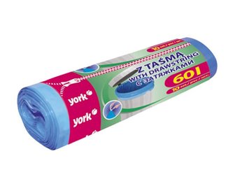 Worki na odpady na śmieci Z TAŚMĄ Rolka 60L 10 szt.
