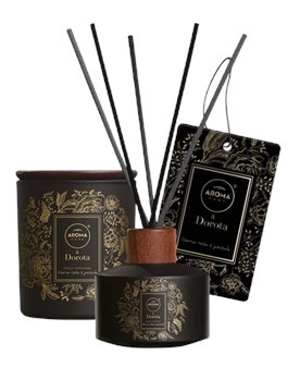 Aroma Zestaw Patyczki zapachowe + Świeca Czarna Róża Paczula