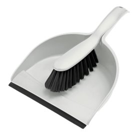 Zmiotka z szufelką COMPACT z gumą - miękkie włosie