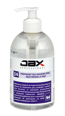 JAX 34 płyn do rąk 500ml - do dezynfekcji rąk Szpital Dom