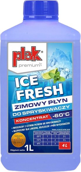 Plak Ice Fresh 60c 1L - zimowy płyn do spryskiwaczy